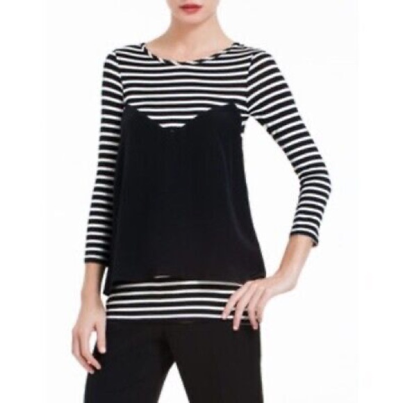 BCBGmaxazria striped peplum top - Picture 1 of 6